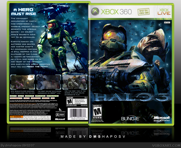 Halo 3 Xbox 360 Box Art Cover by dmshaposv