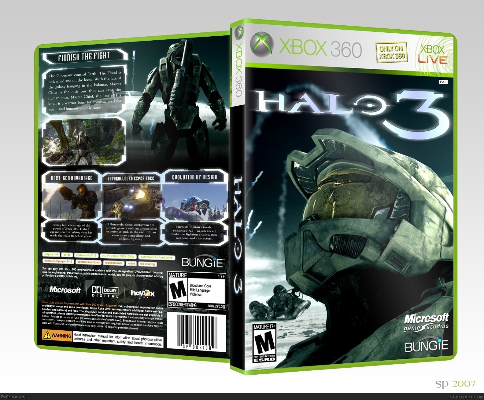 Halo 3 Xbox 360 Box Art Cover by Sp-6