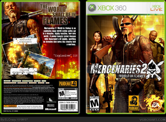 Mercenaries 2: World in Flames Xbox 360 Box Art Cover by ...