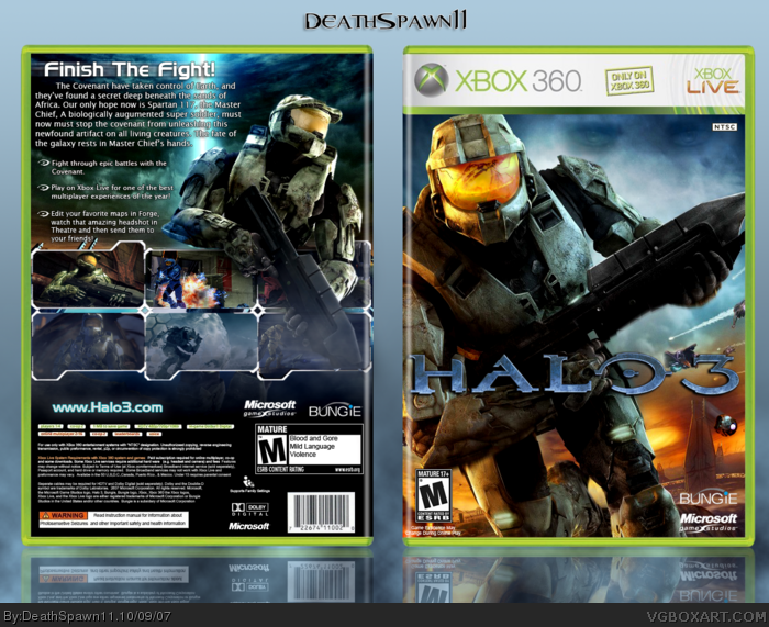 Halo 3 Xbox 360 Box Art Cover by DeathSpawn11