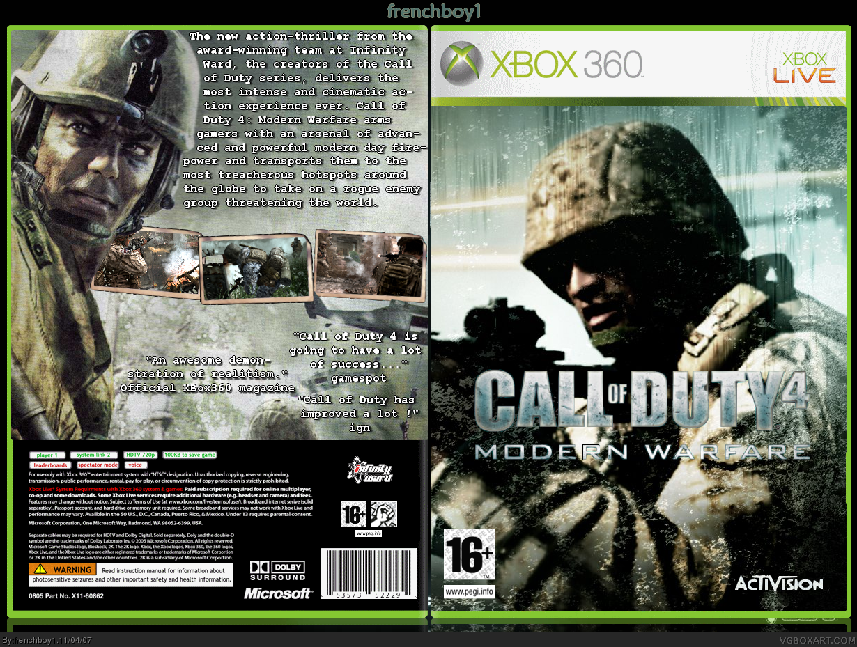 Call Of Duty 4: Modern Warfare - Xbox 360 #1 (Com Detalhe) - Arena