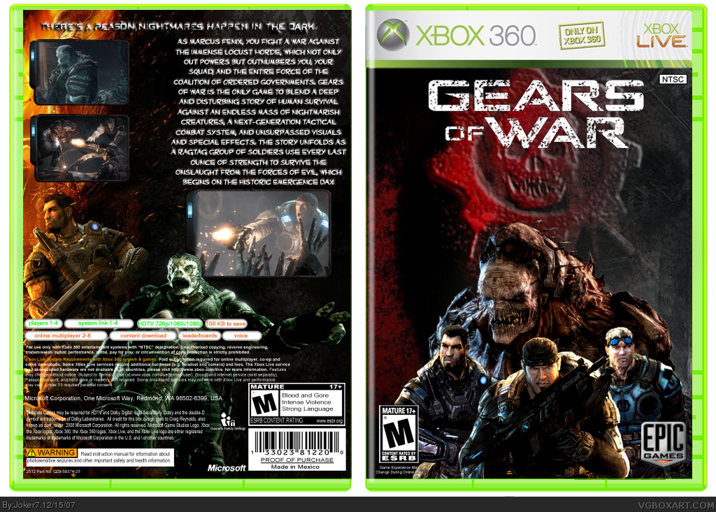 Viewing full size Gears of War box cover