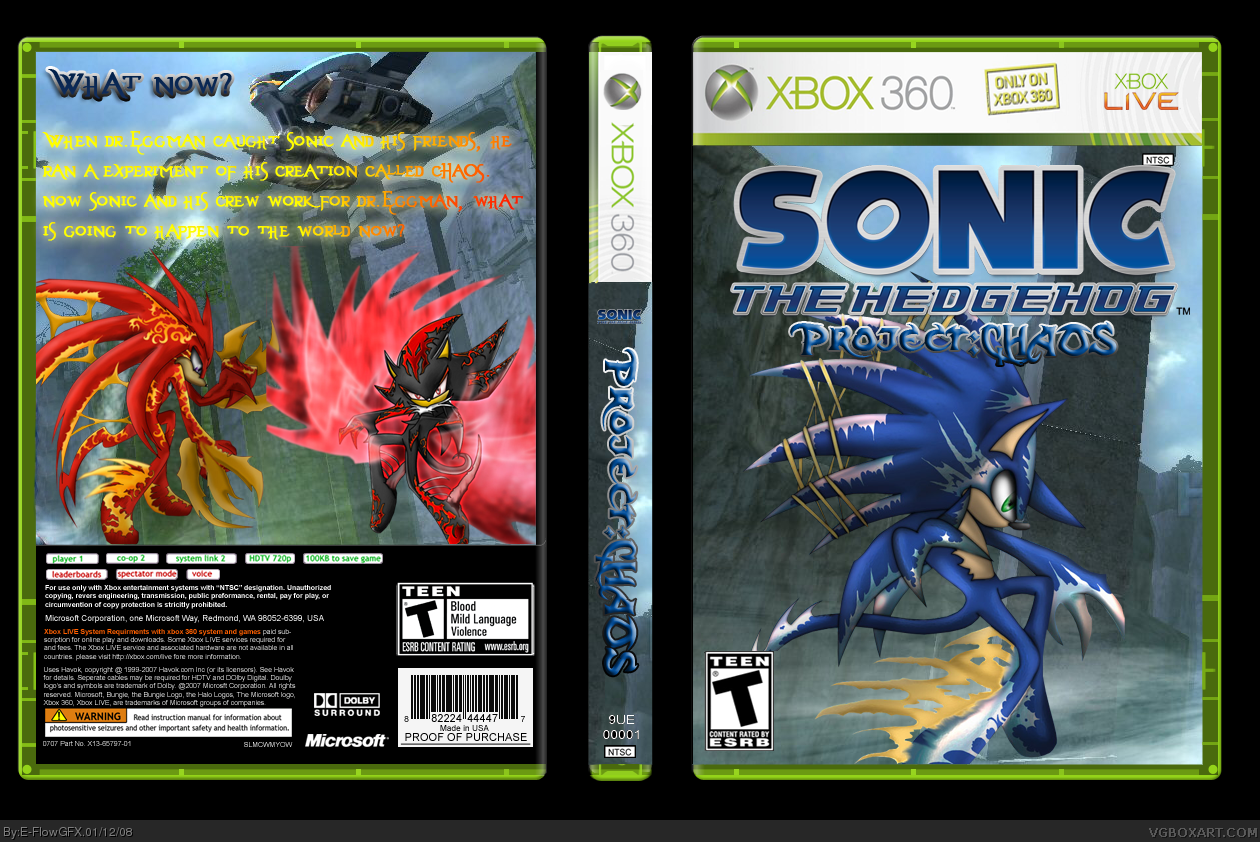 Sonic The Hedgehog Project: CHAOS Xbox 360 Box Art Cover by E-FlowGFX