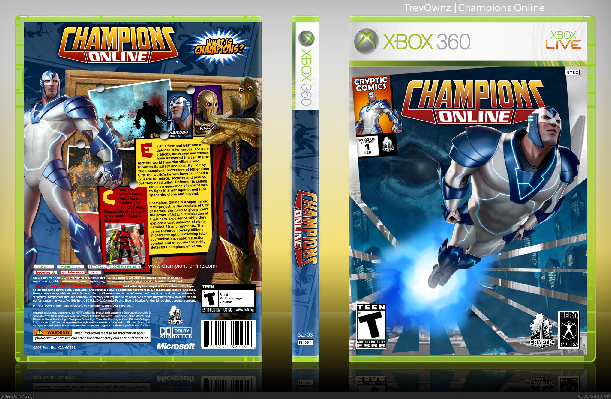 Viewing full size Champions Online box cover