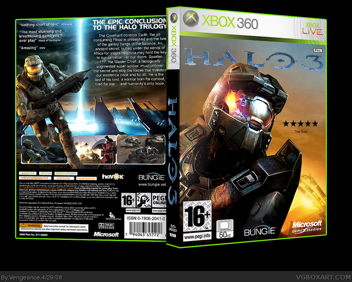 Halo 3 Xbox 360 Box Art Cover by Vengeance