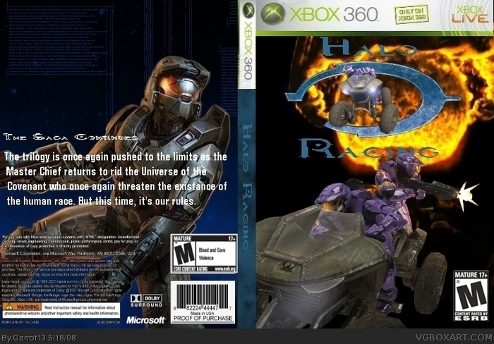 Halo Racing Xbox 360 Box Art Cover by Garrot13