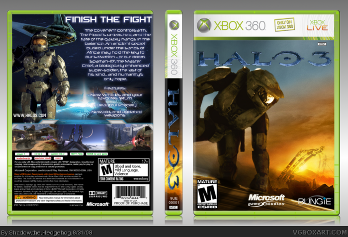Halo 3 Xbox 360 Box Art Cover by Shadow the Hedgehog