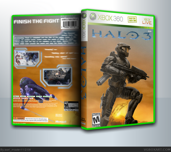 Halo 3 Xbox 360 Box Art Cover By Axel_master