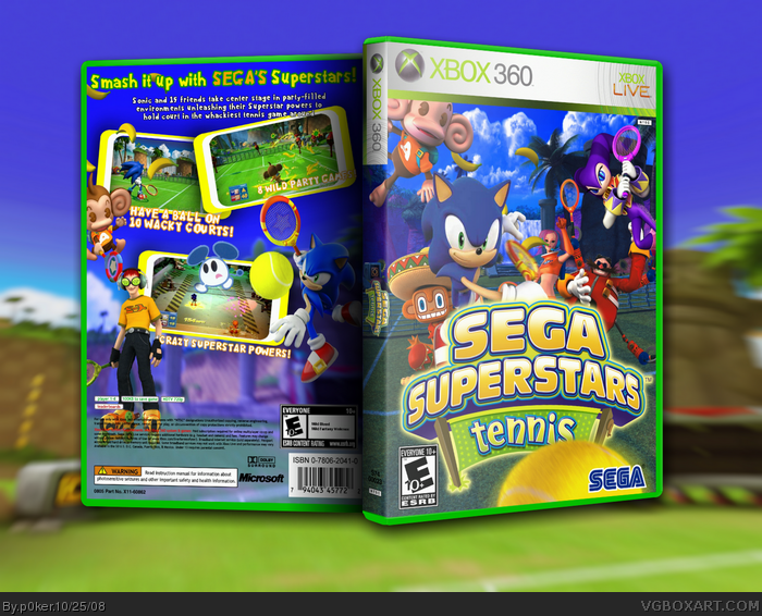 Sega Superstars Tennis Xbox 360 Box Art Cover By P0ker