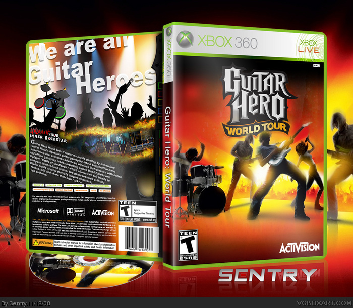 Guitar Hero World Tour Xbox 360 Box Art Cover By Sentry
