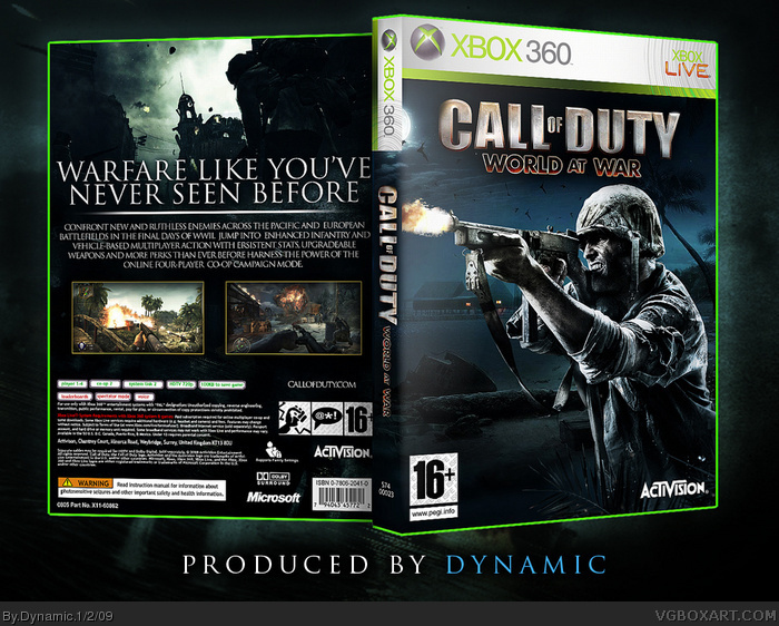 Call of Duty: World at War Xbox 360 Box Art Cover by Dynamic