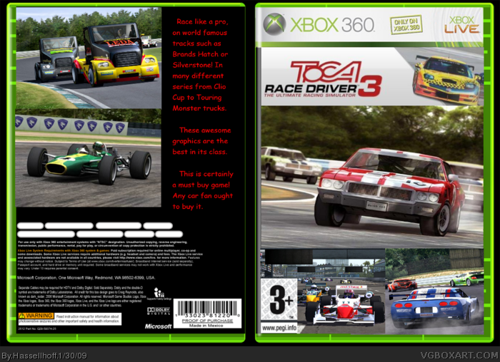 Toca Race Driver 3 box art cover
