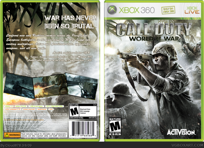 Call of Duty: World at War Xbox 360 Box Art Cover by Cloud878