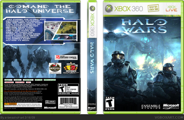 Halo Wars Xbox 360 Box Art Cover by a-beast-of-art