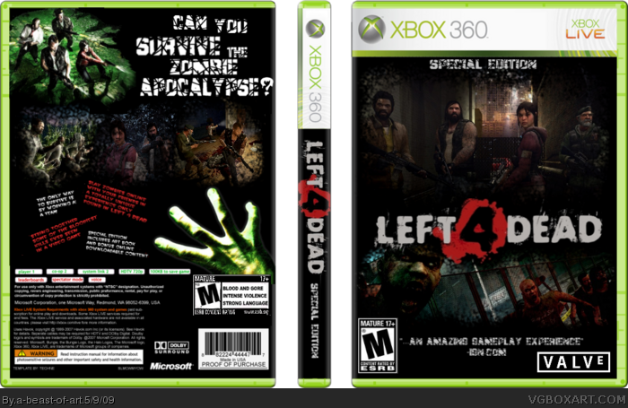 Meting Heup Autonoom Left 4 Dead Xbox 360 Box Art Cover by a-beast-of-art