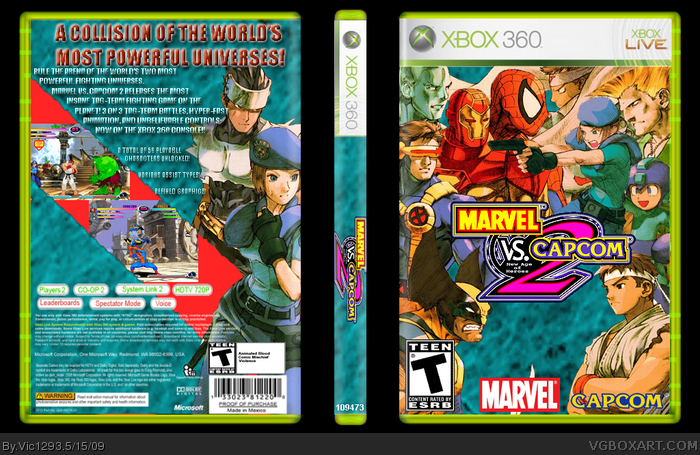 Marvel Vs. Capcom 2 Xbox 360 Box Art Cover by Vic1293