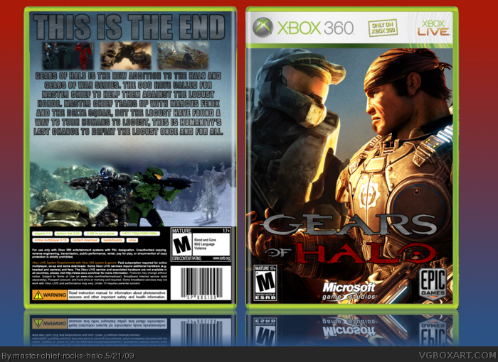 Gears Of Halo Xbox 360 Box Art Cover by master-chief-rocks-halo