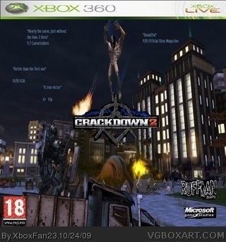 CRACKDOWN 2 game complete w/ manual, map & unused download code XBOX 360