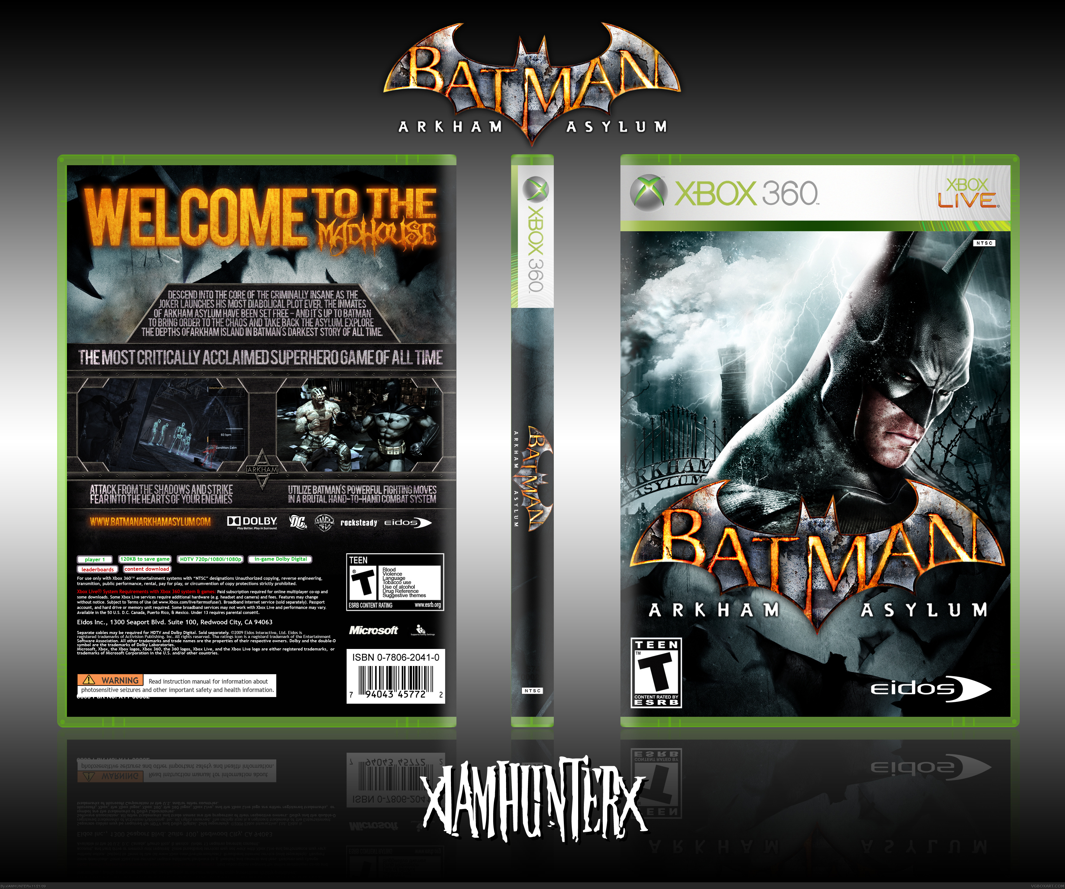 Batman: Arkham Asylum Xbox 360 Box Art Cover by xIAMHUNTERx
