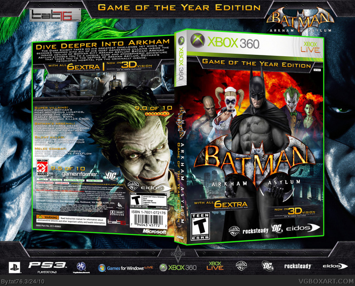Batman: Arkham Asylum Game of the Year Edition box art cover