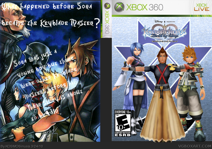 Kingdom Hearts: Birth by Sleep Xbox 360 Box Art Cover by KOSMOSinusa