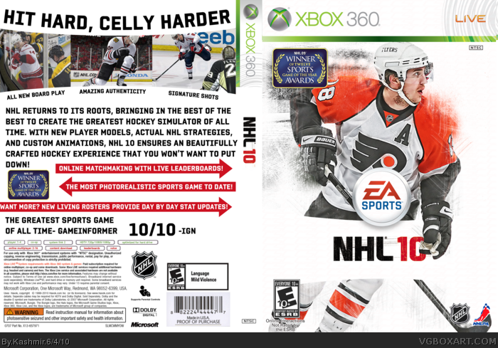 NHL 10 box art cover