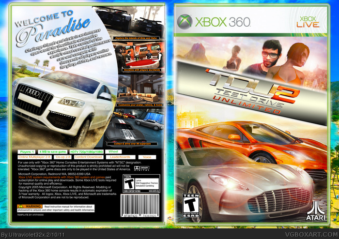 Salida ballena Stevenson Test Drive Unlimited 2 Xbox 360 Box Art Cover by Ultraviolet32x