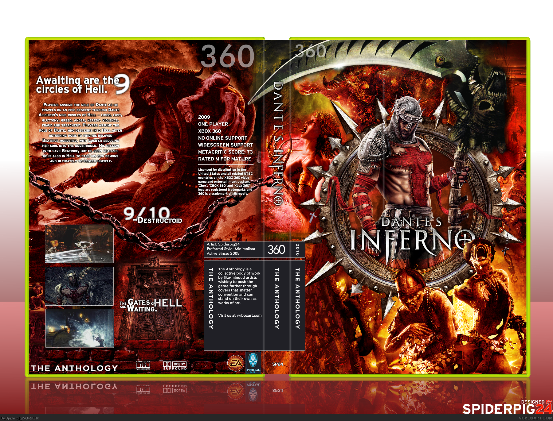 Quadro Poster Com Moldura Dante's Inferno Playstation X Box