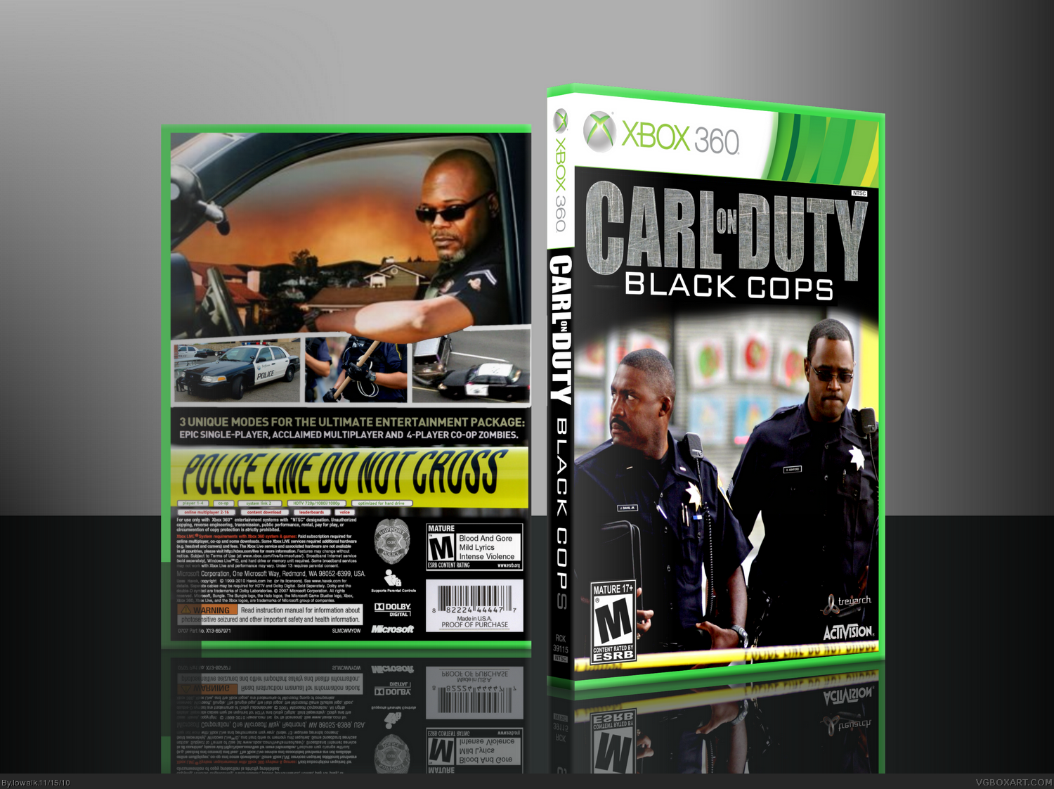 Viewing full size Carl On Duty: Black Cops box cover.
