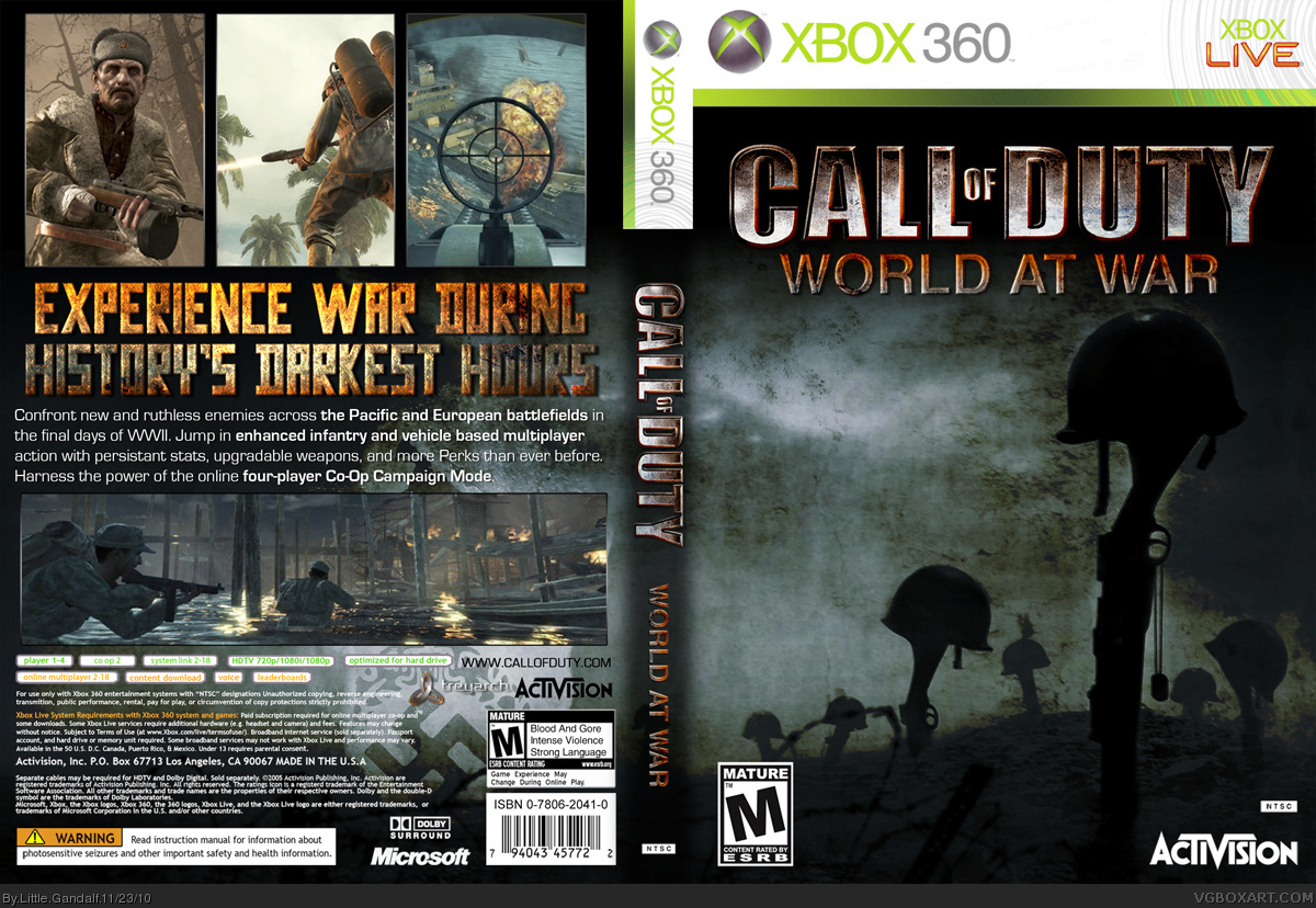 Call of Duty: World at War Xbox 360 Box Art Cover by ...