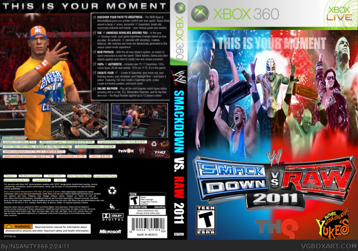 Wwe Smackdown Vs Raw 11 Xbox 360 Box Art Cover By Nsanity666