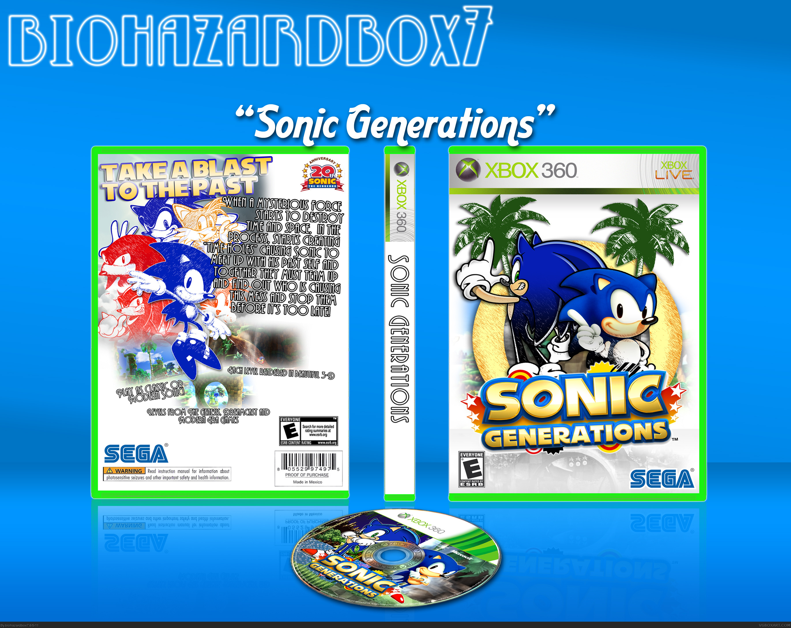 Sonic Generations Xbox 360 Box Art Cover by biohazardbox7