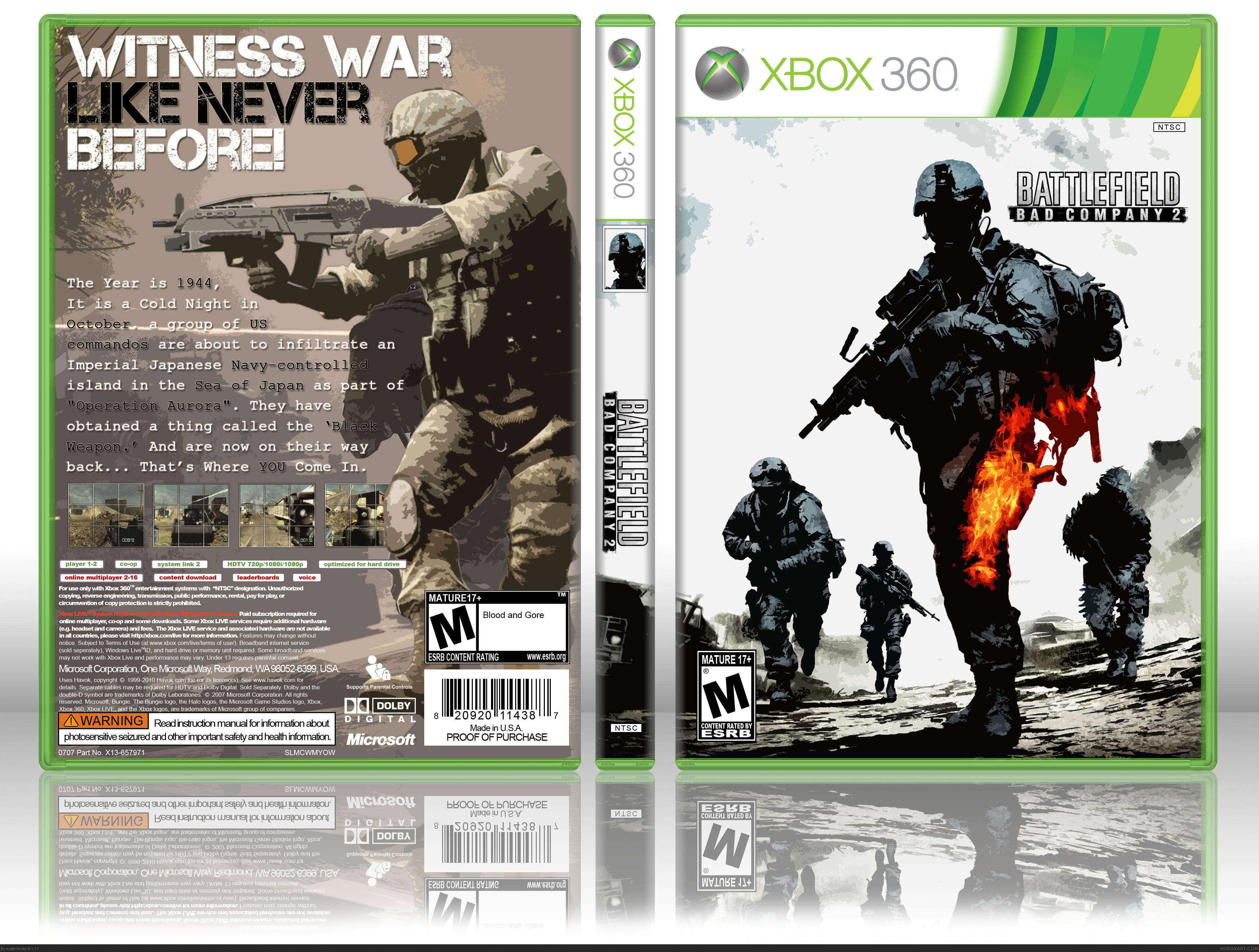 Battlefield Bad Company 2 Xbox 360 Box Art Cover by waterlordo