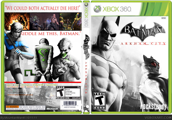 Batman: Arkham City Xbox 360 Box Art Cover by MountianMan41