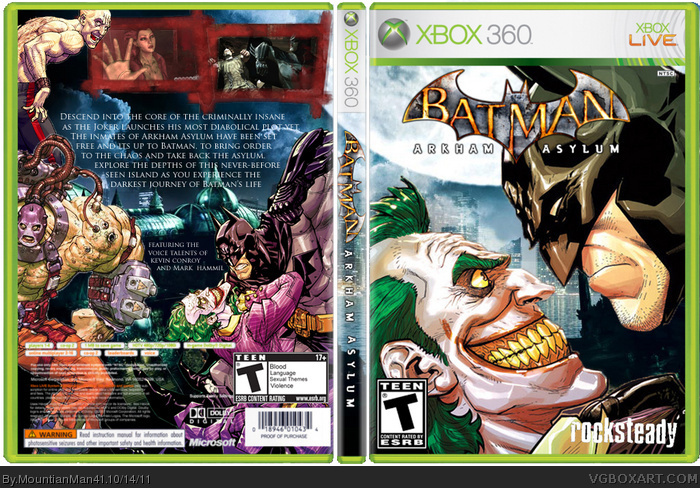 Batman: Arkham Asylum Xbox 360 Box Art Cover by MountianMan41