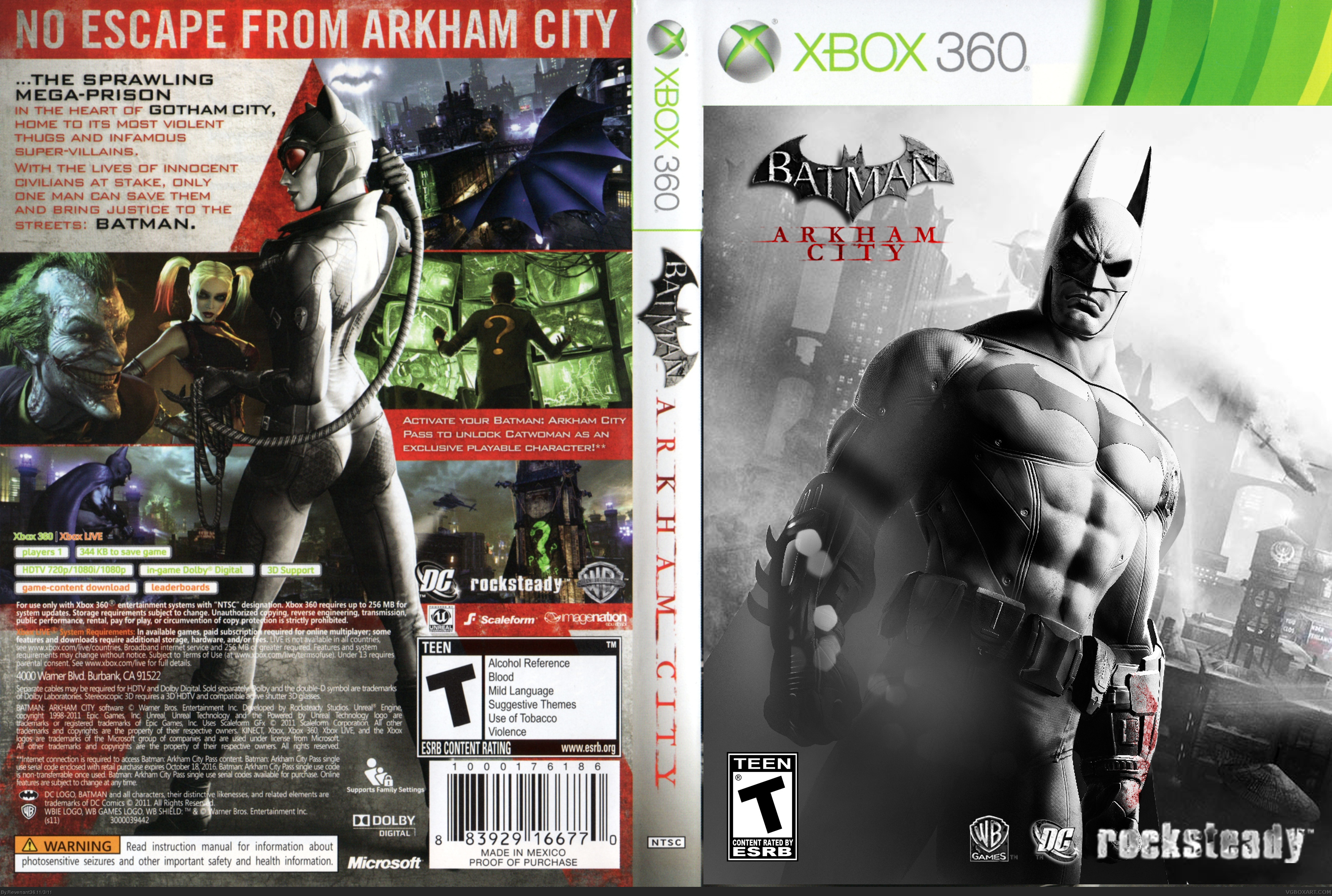 Viewing full size Batman: Arkham City box cover