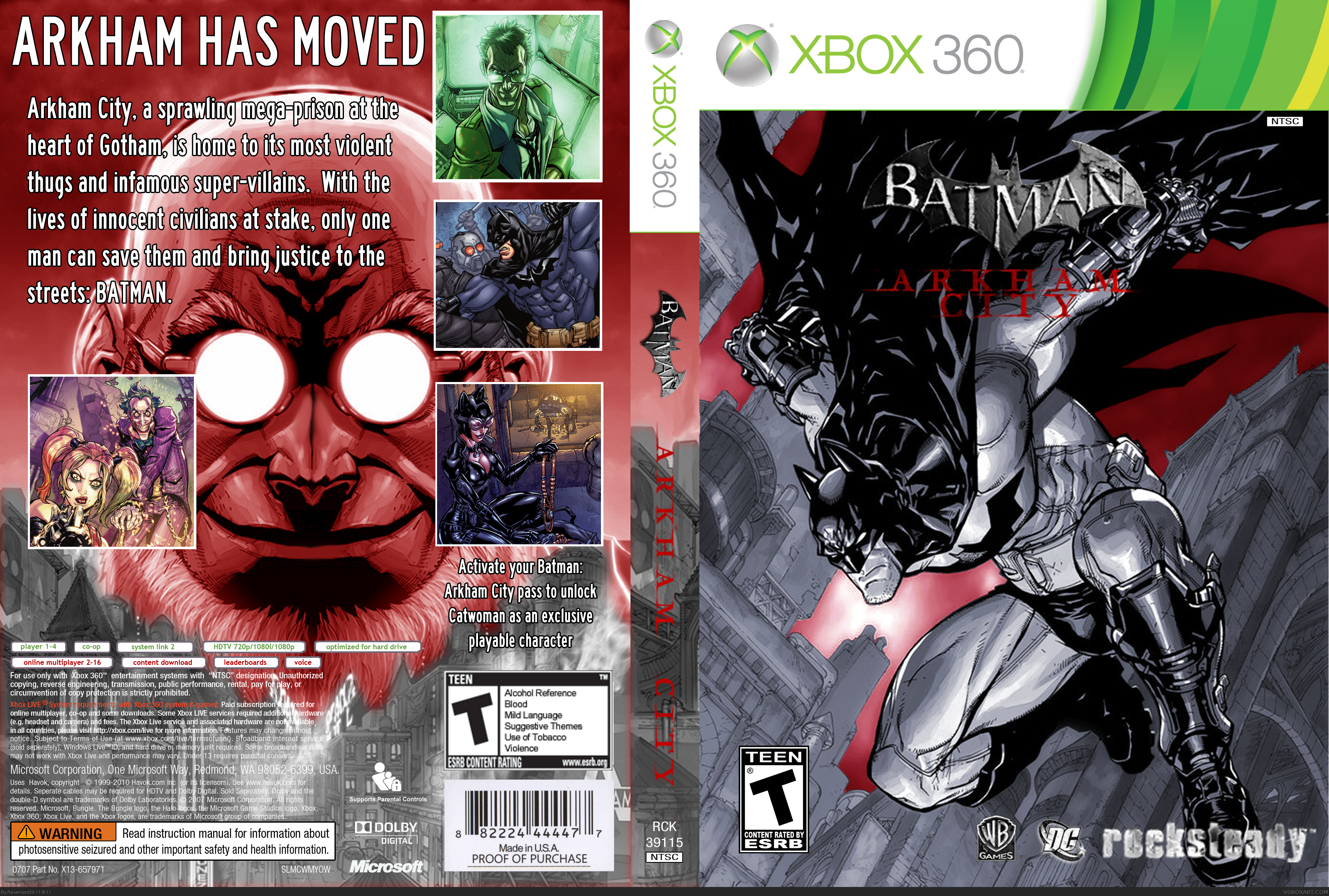 Viewing full size Batman: Arkham City box cover.