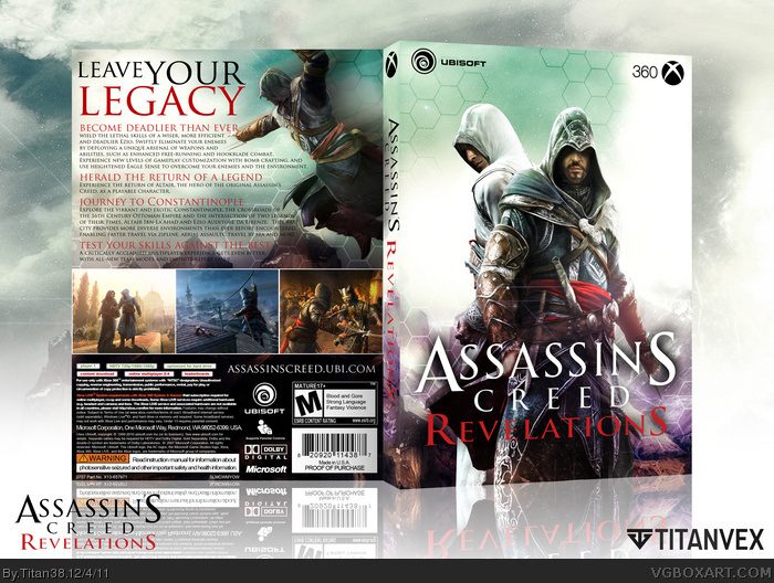 Assassin's Creed: Revelations Xbox 360 Box Art Cover by Titan38