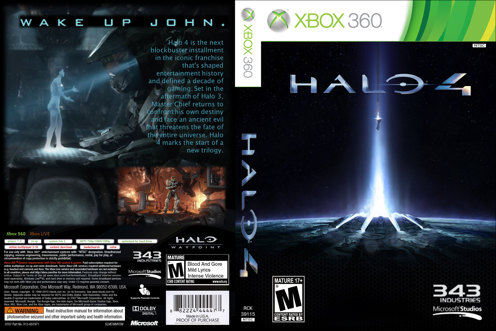 Halo 4 Xbox 360 Box Art Cover by ironwill8