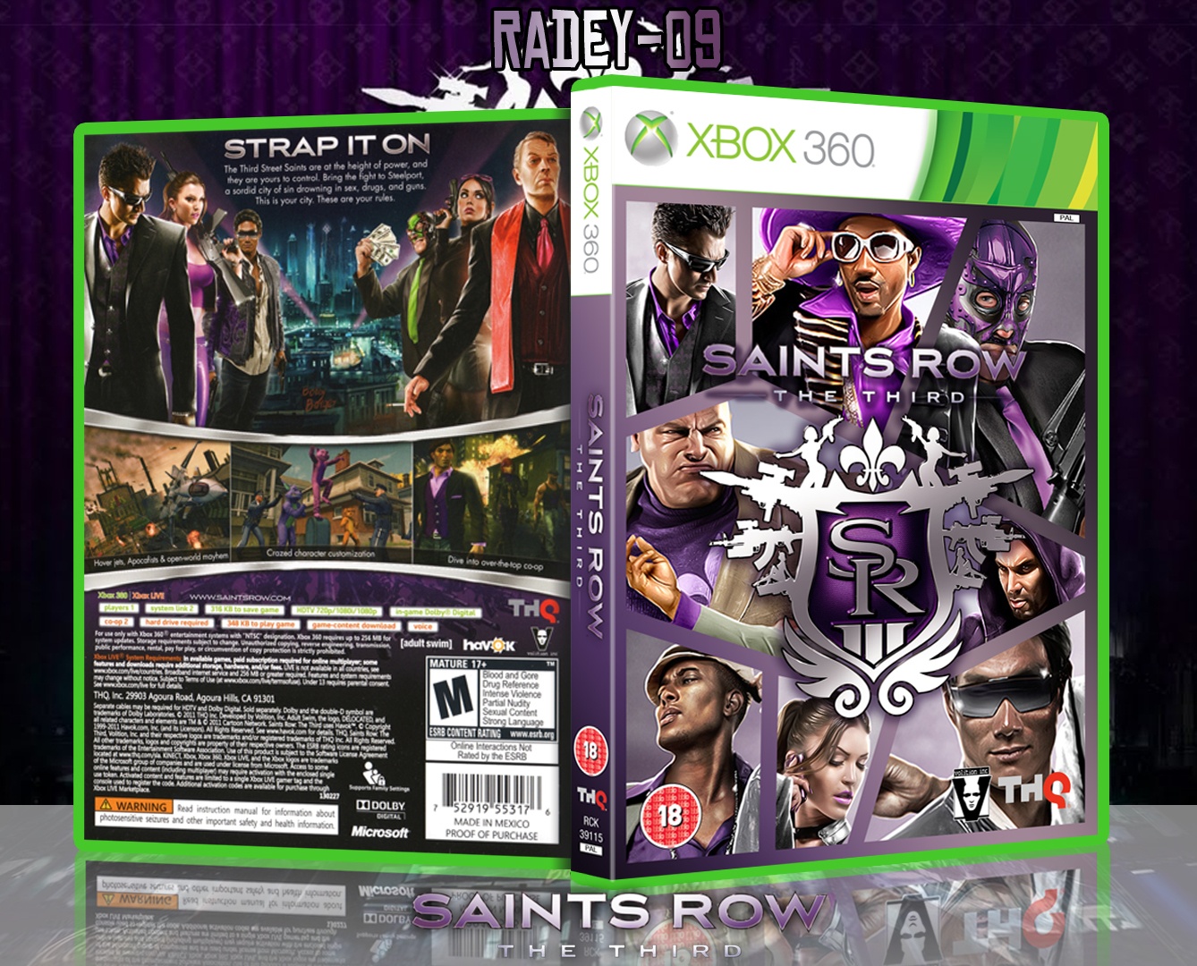 Viewing full size Saints Row: The Third box cover.