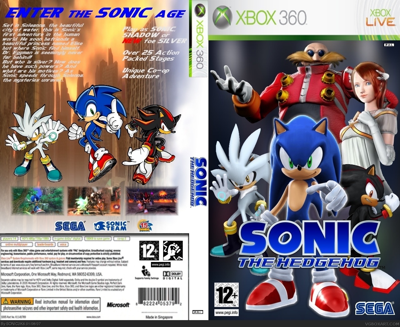 Viewing full size Sonic The Hedgehog box cover