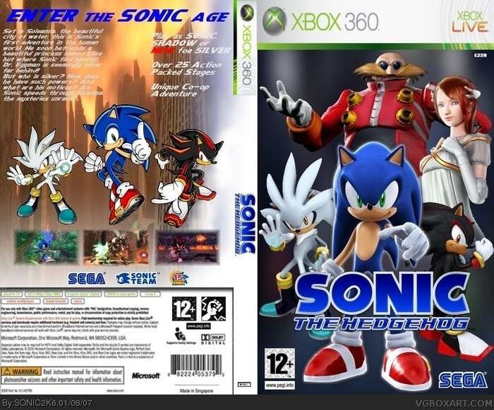 Sonic The Hedgehog Xbox 360 Box Art Cover by SONIC2K6