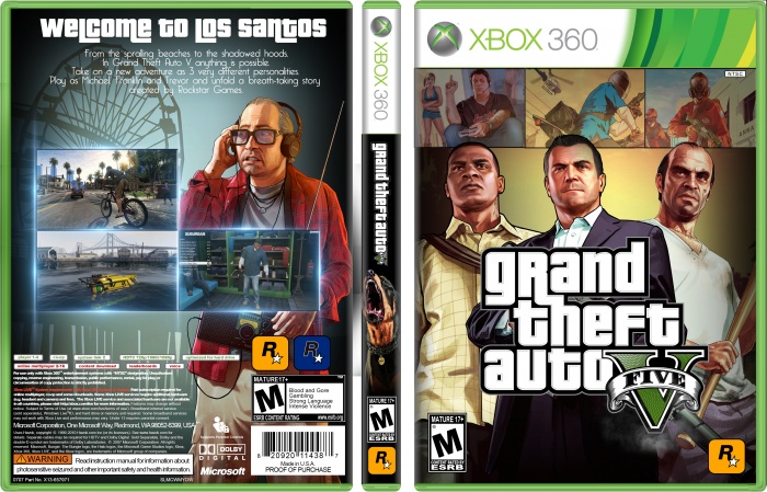 Grand Theft Auto V (2013) Xbox 360 Cover 