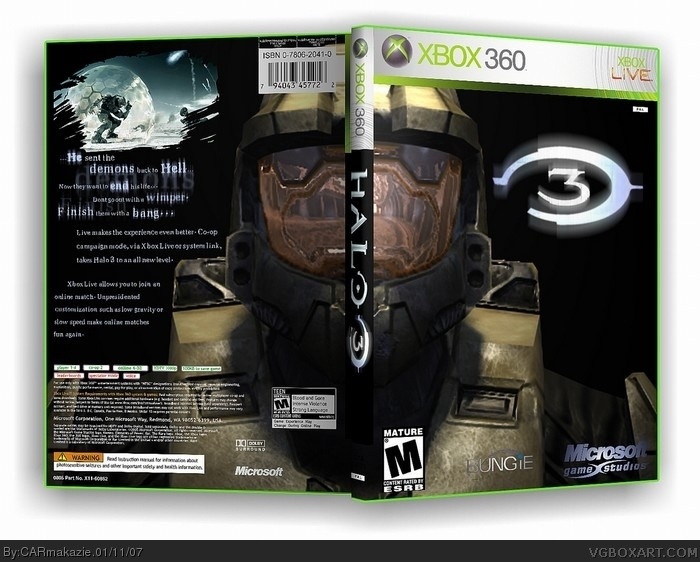 Halo 3 Xbox 360 Box Art Cover by CARmakazie