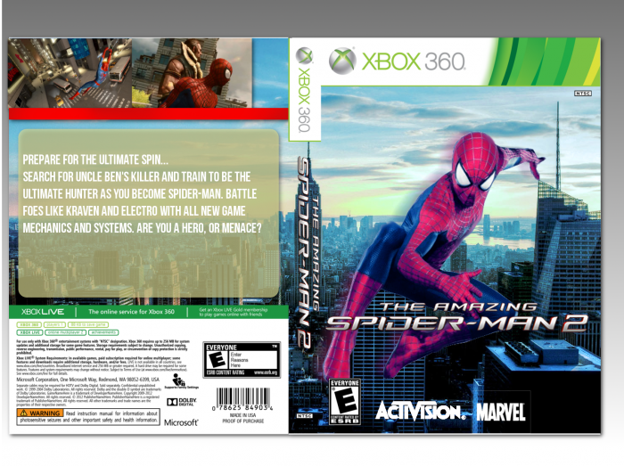 The Amazing Spider-Man 2 Xbox 360 Box Art Cover by Jase Walker