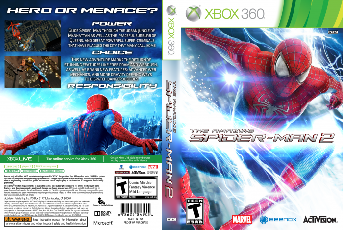 The Amazing Spider-Man 2 Xbox 360 Box Art Cover by LastLight