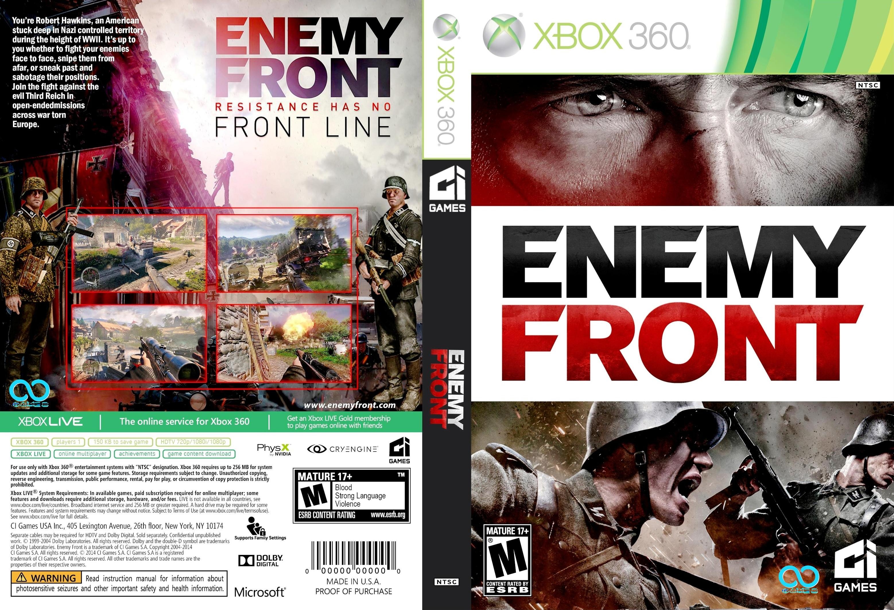 Www xbox games. Enemy Front Xbox 360 обложка. Enemy Front 2 Xbox 360. Enemy Front диск. Enemy Front (Xbox 360) (lt +3.0).
