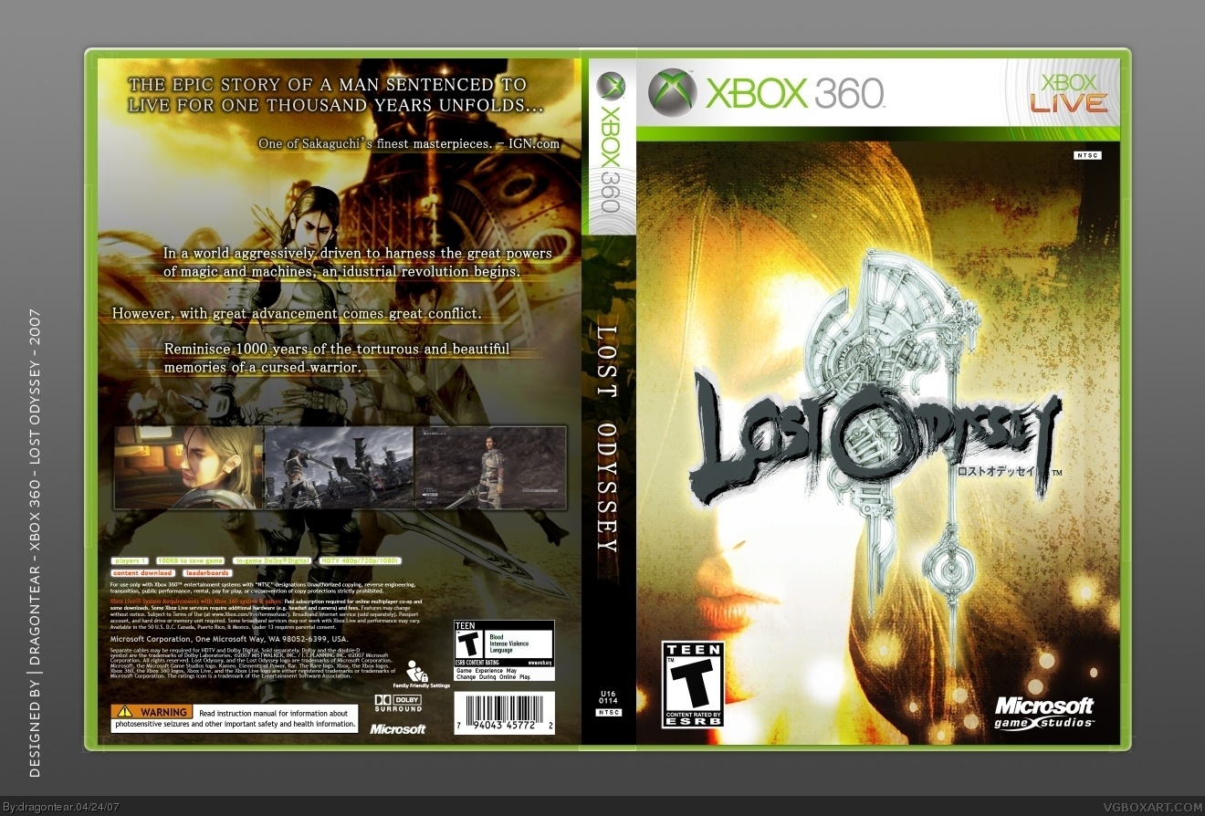 Lost Odyssey Box Shot for Xbox 360 - GameFAQs