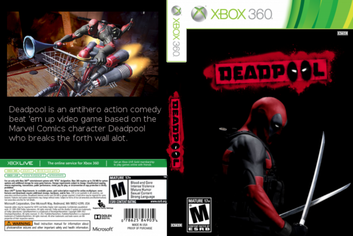 Deadpool - The Game Xbox 360 Box Art Cover by goldfishtiger