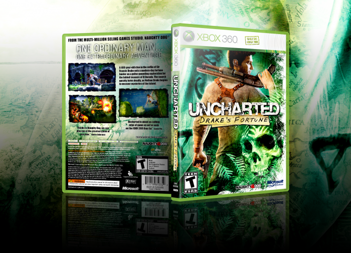 Uncharted: Drake's Fortune Xbox 360 Box Art Cover by Daniil Brutskiy
